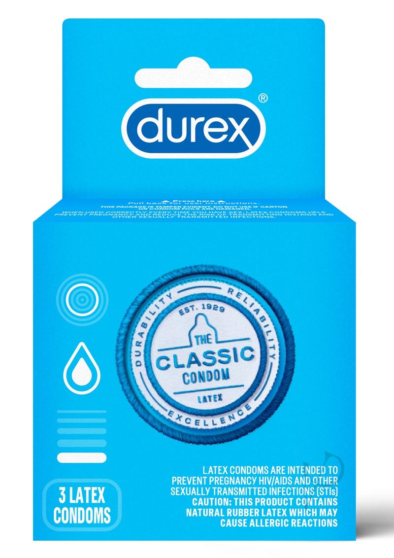 Durex Classic Latex Condoms 3-Pack