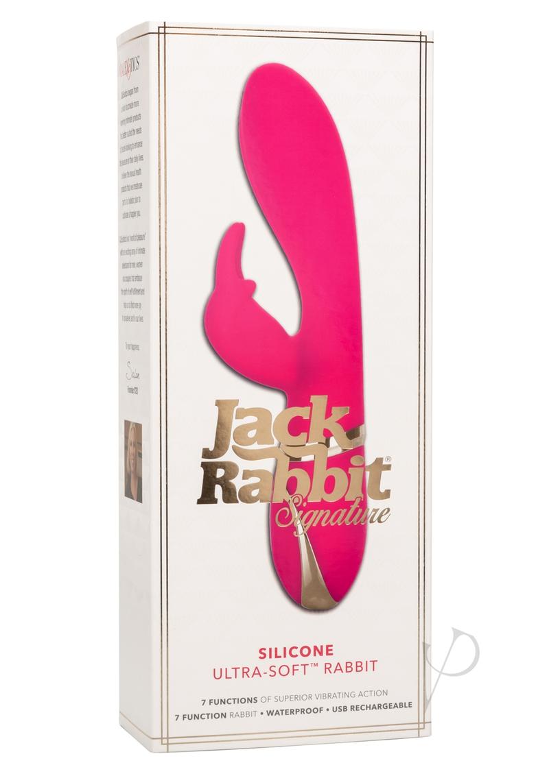 Jack Rabbit Signature Silicone Ultra Soft Rabbit Vibrator Multi Function USB Rechargeable Waterproof Pink