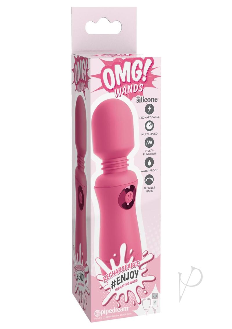 OMG! Wands #Enjoy Rechargeable Silicone Vibrating Massager - Pink
