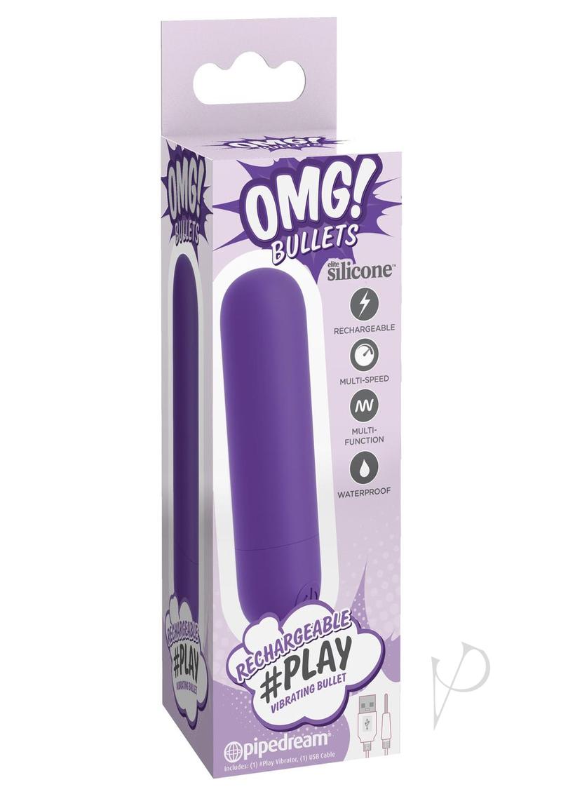 OMG! Bullets #Play Rechargeable Silicone Vibrating Bullet - Purple