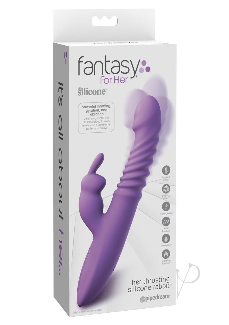 Fantasy For Her Thrusting Silicone Rabbit Multi-Function Rechargeable Waterproof - Purple