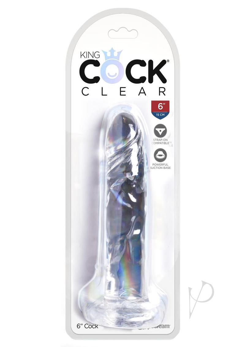 King Cock Clear Dildo 6in - Clear