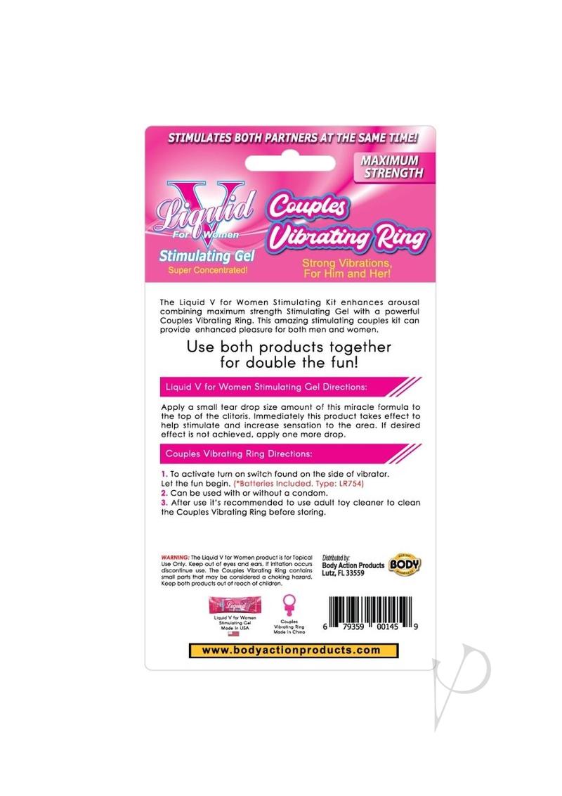 Liquid V Couples Cock Ring Kit - Pink