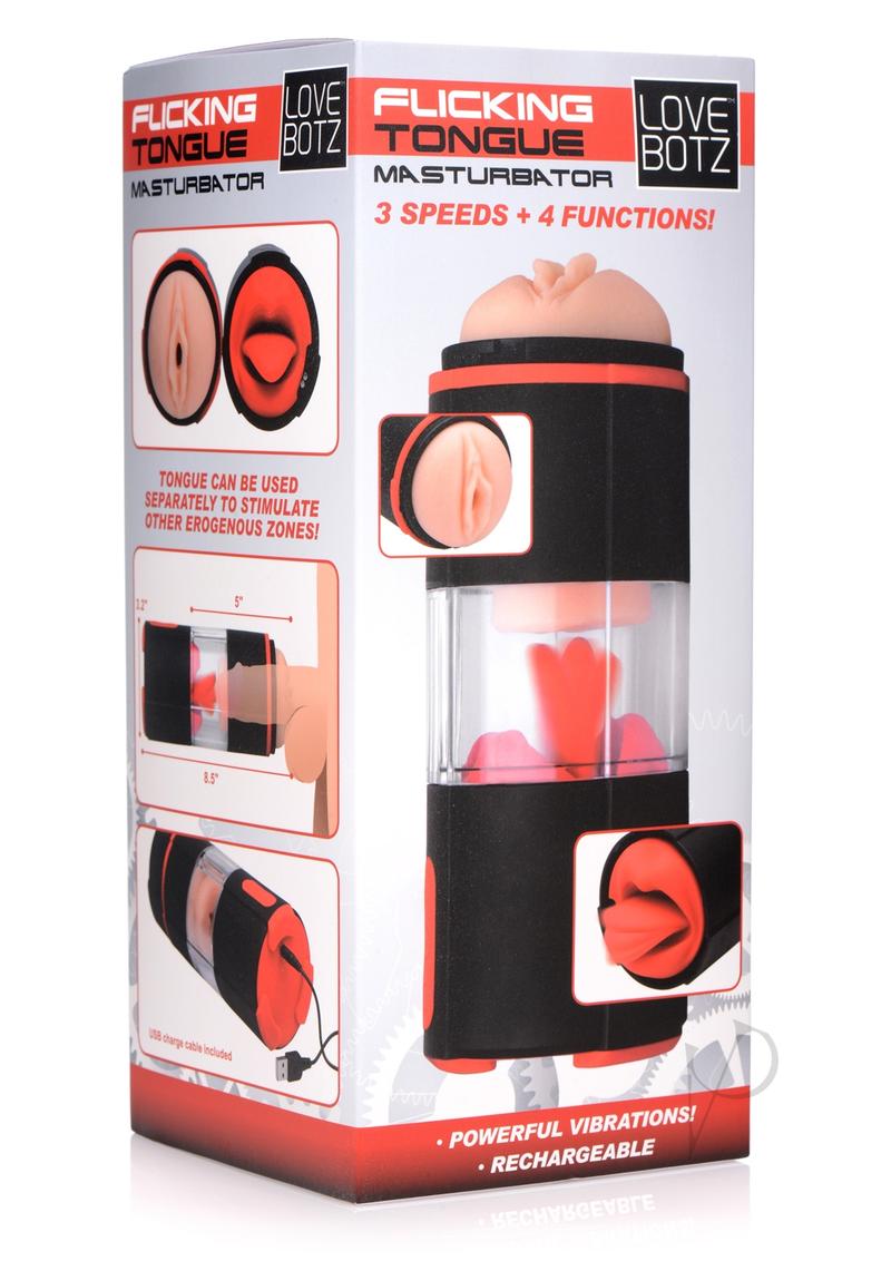 LoveBotz Flicking Tongue Masturbator - Red