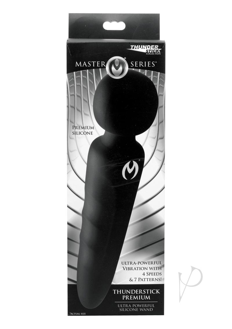Master Series Thunderstick Premium Rechargeable Silicone Wand - Black