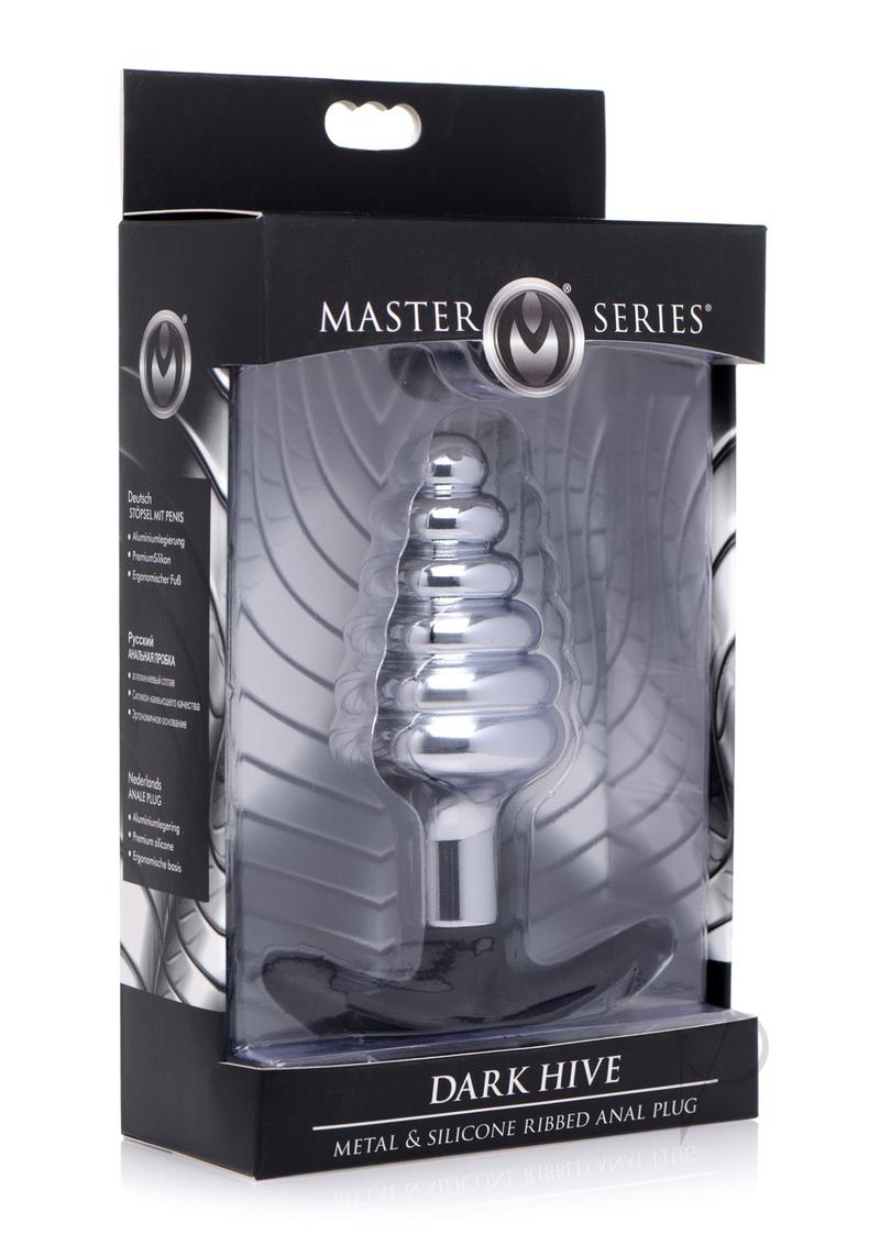 Master Series Dark Hive Metal and Silicone Anal Plug - Silver