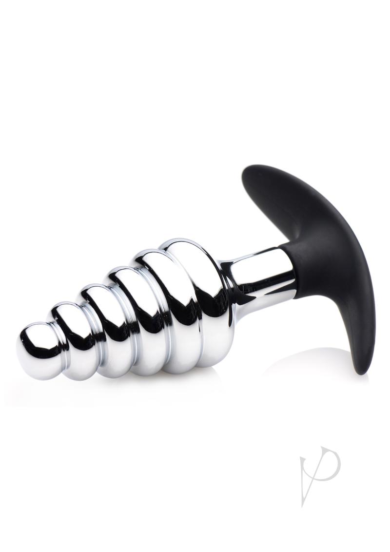 Master Series Dark Hive Metal and Silicone Anal Plug - Silver