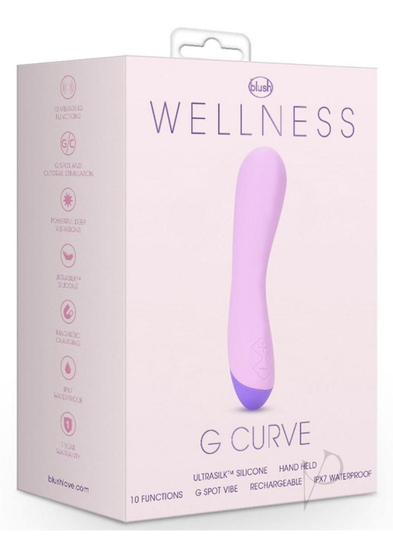 Wellness G Curve Rechargeable Silicone G-Spot Vibrator - Purple