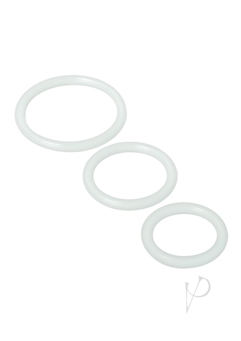 Trinity Men Silicone Cock Rings - 3 pack - Clear