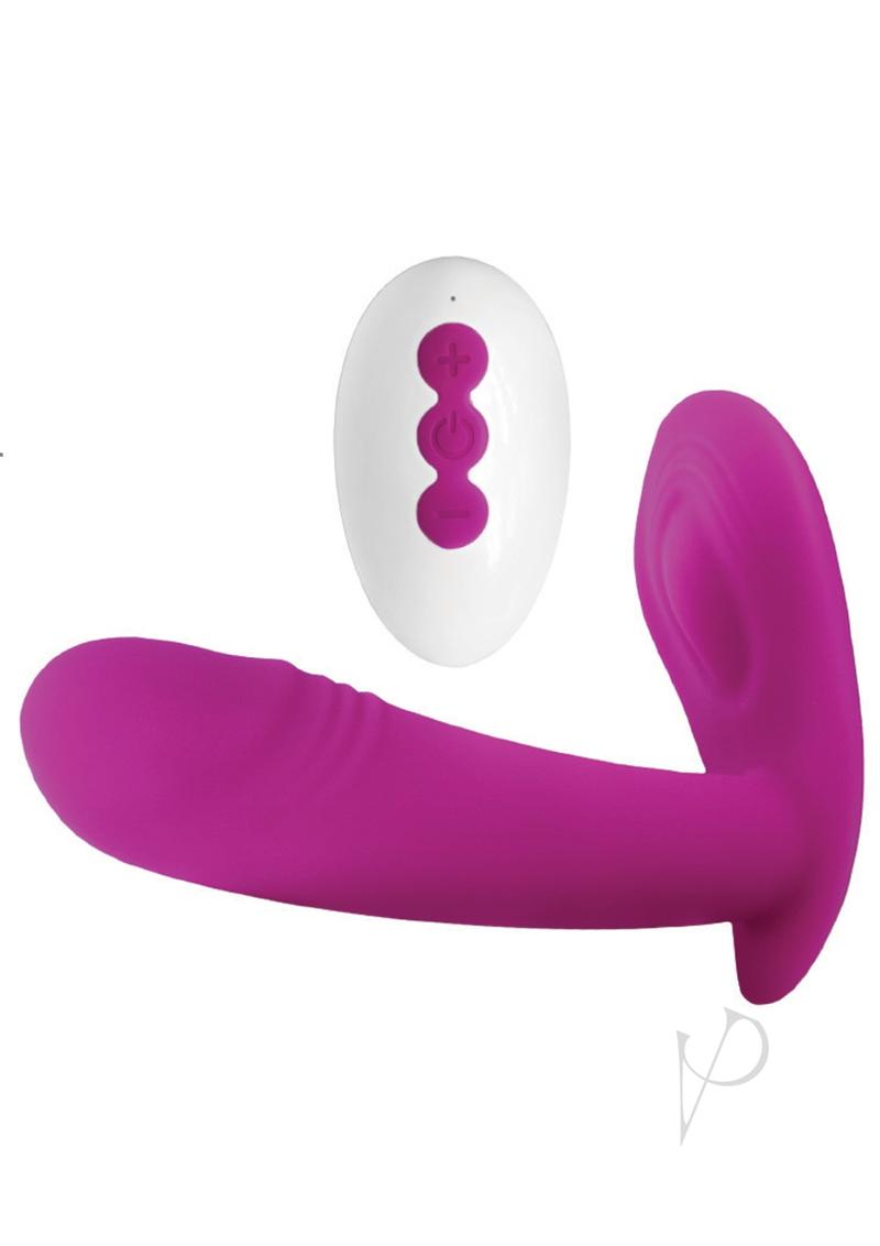 Bliss Power Punch USB Magnetic Rechargeable Silicone Dual Vibrator with Remote Control - Pink