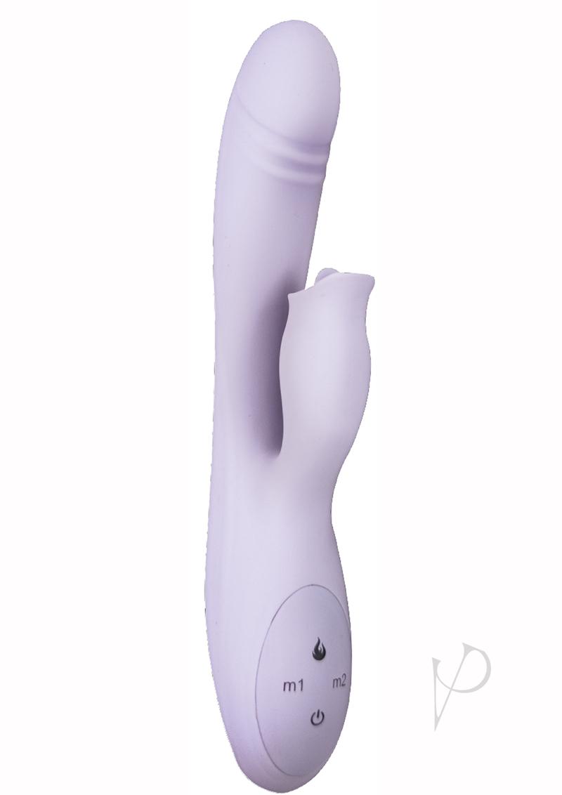 Devine Vibes Heat-up Clit Licker Rechargeable Silicone Warming Rabbit Vibrator - Lavender