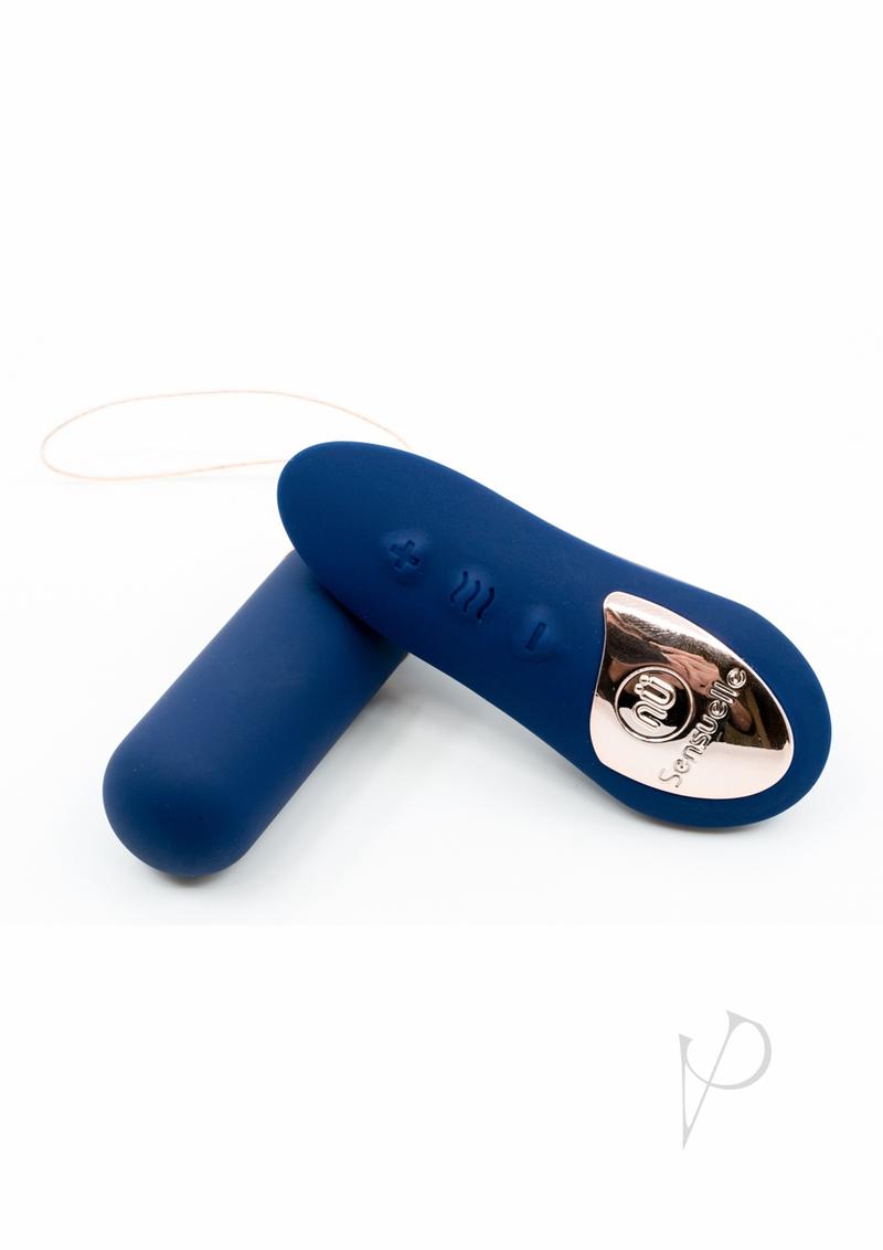 Nu Sensuelle Rechargeable Silicone Bullet Plus with Remote Control - Navy Blue