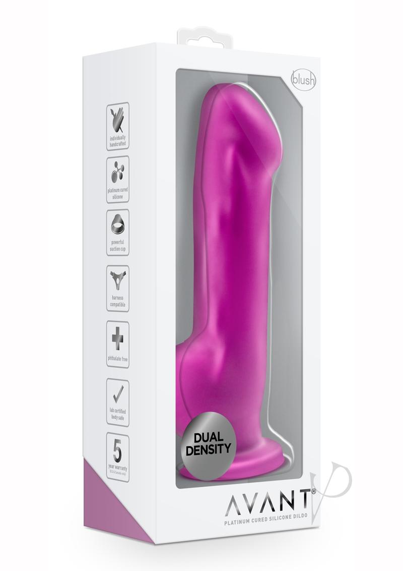 Avant D7 Ergo Silicone Dildo with Suction Cup 7.5in - Violet