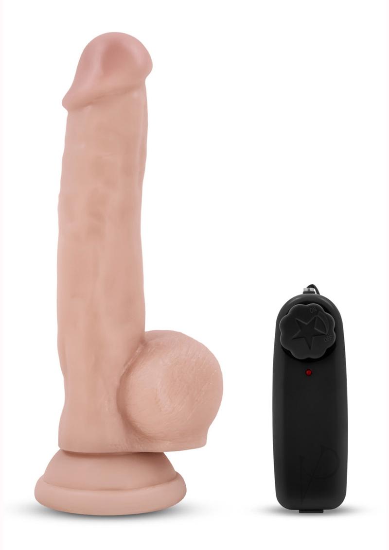Dr. Skin Silver Collection Dr. Spin Gyrating Dildo with Suction Cup and Wired Remote Control 8.5in - Vanilla