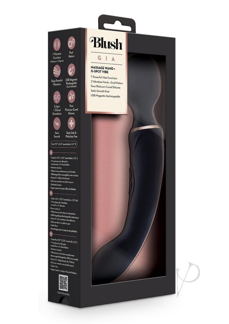 Lush Gia Rechargeable Silicone Massage Wand - Black