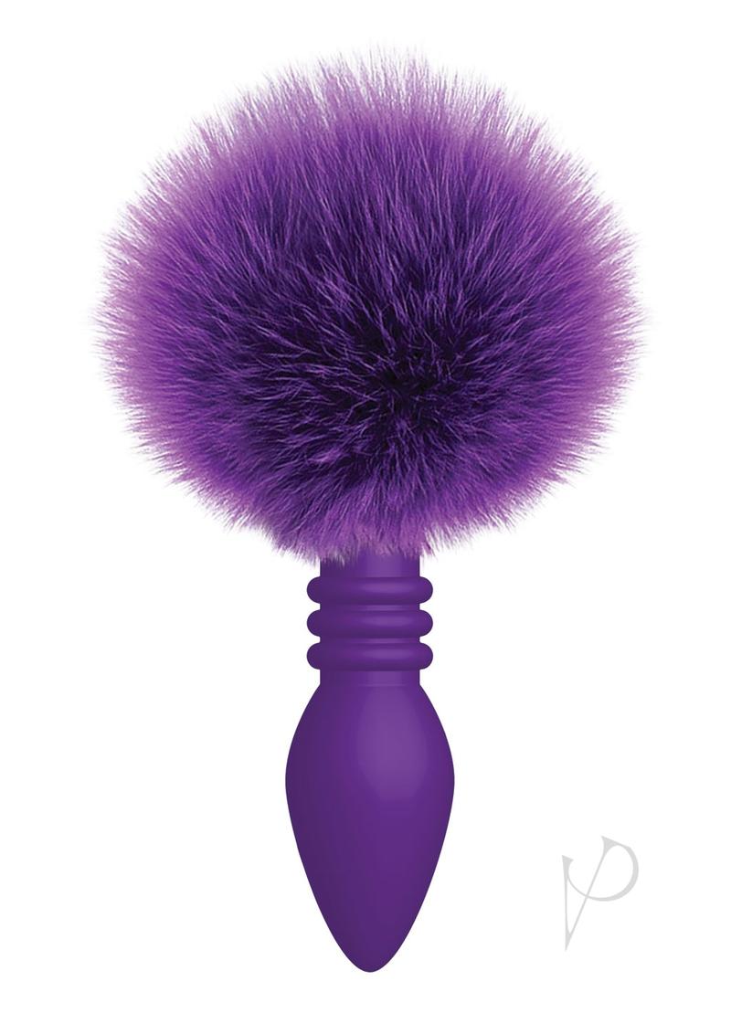 The 9`s - Cottontails Silicone Ribbed Bunny Tail Butt Plug - Purple