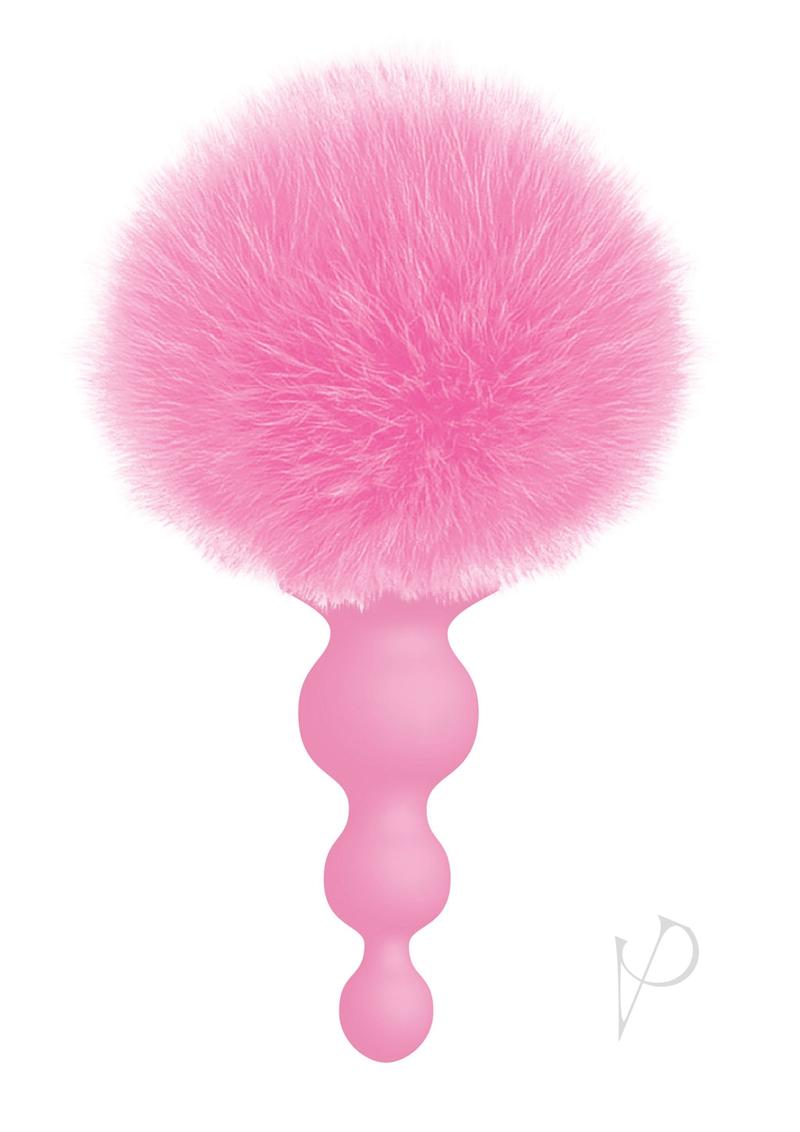 The 9`s - Cottontails Silicone Beaded Bunny Tail Butt Plug - Pink