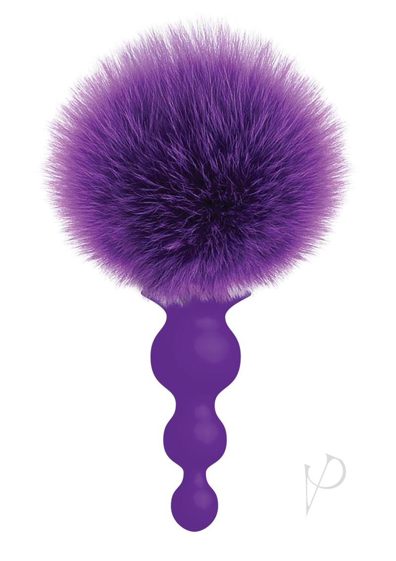 The 9`s - Cottontails Silicone Beaded Bunny Tail Butt Plug - Purple