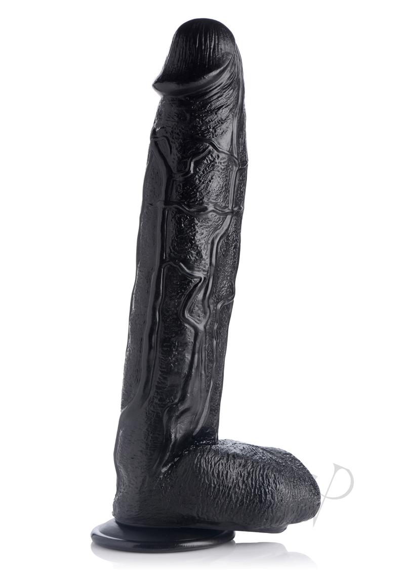 Master Cock Raging Rhino Veiny 17in Dildo - Black