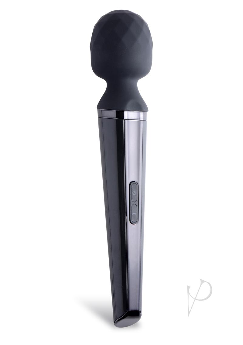 Wand Essentials Diamond Head Rechargeable Silicone Wand Massager - Black