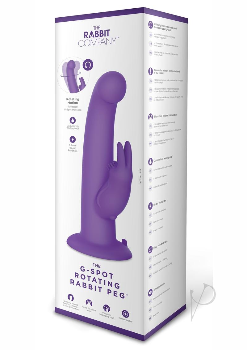 The Rabbit Company The G-Spot Rotating Rabbit Peg Rechargeable Silicone Vibrator - Purple