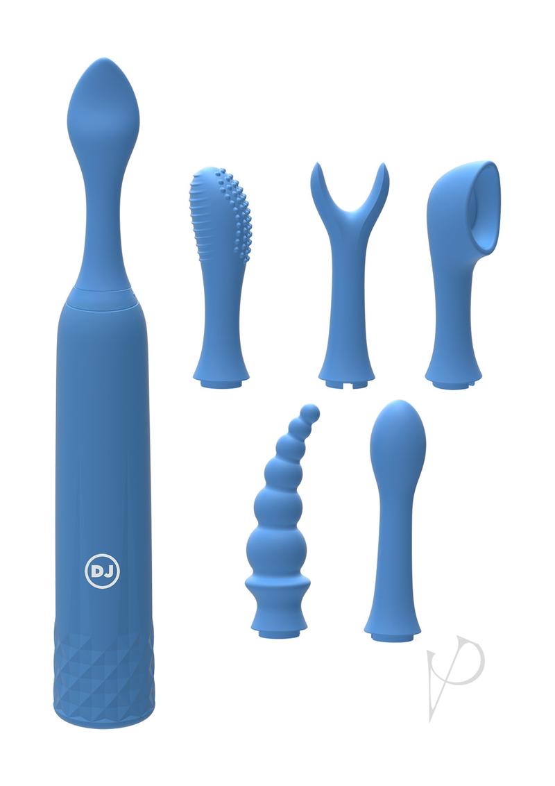 iVibe Select iQuiver Silicone Vibrator (7 Piece Kit) - Periwinkle