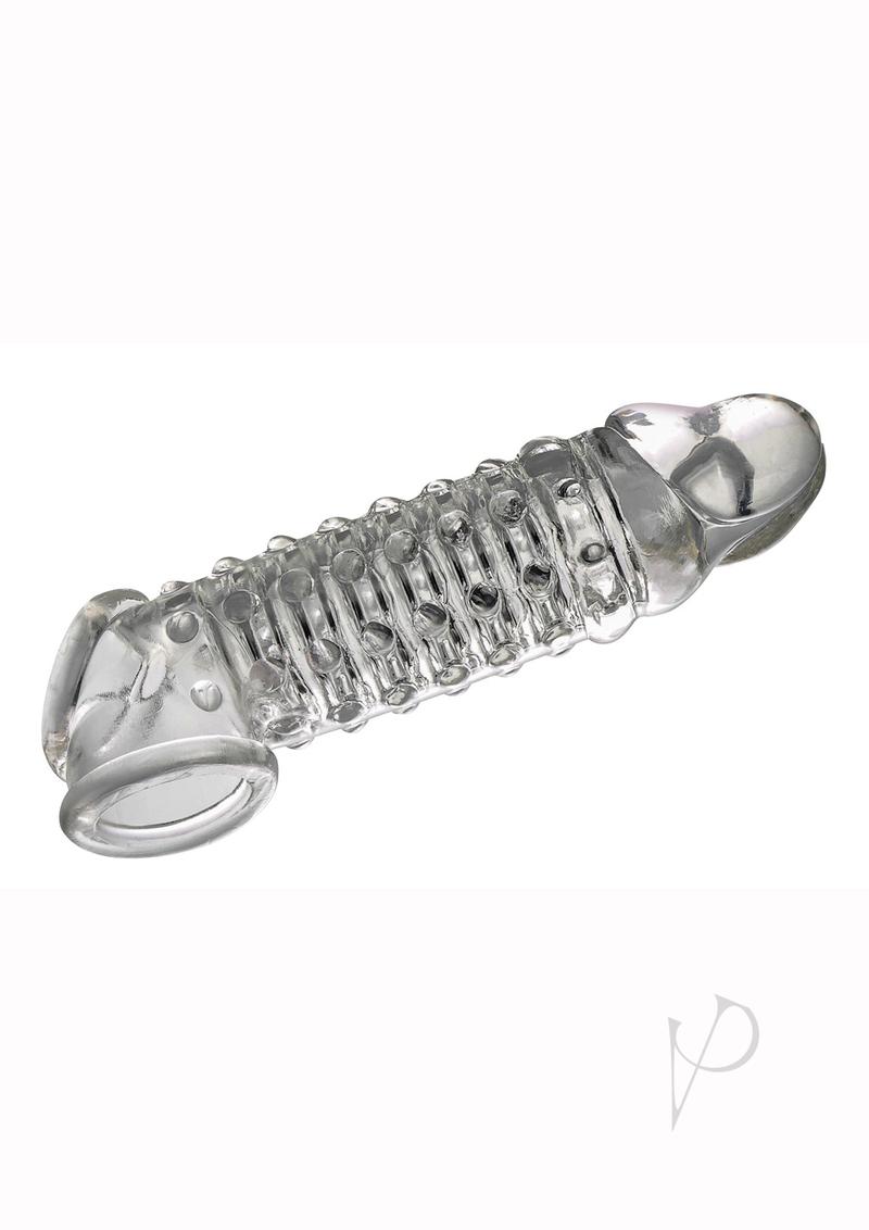 The 9`s - Toppers Open Ended, Ribbed and Nubbed Penis Extender - Clear