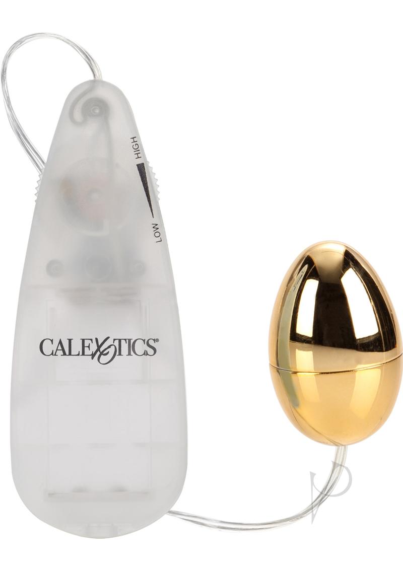 Pocket Exotics Vibrating Gold Egg with Wired Remote Control - Gold