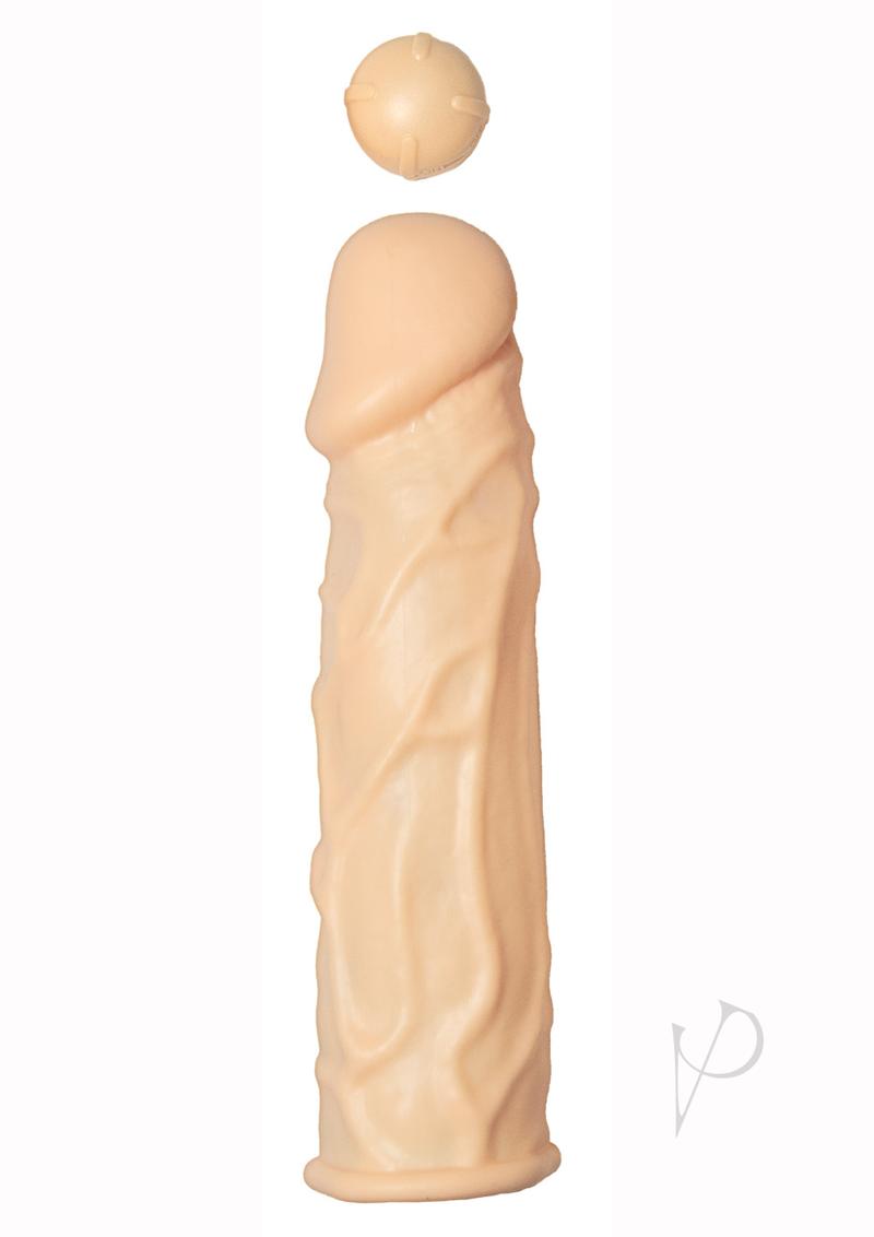 Great Extender 1st Silicone Vibrating Sleeve 7.5in - Vanilla