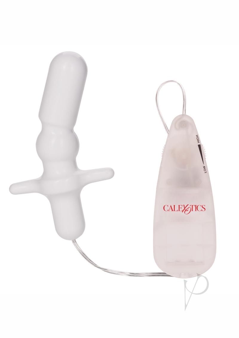 Pocket Exotics Anal T Vibrating Butt Plug and Wired Remote Control - Ivory