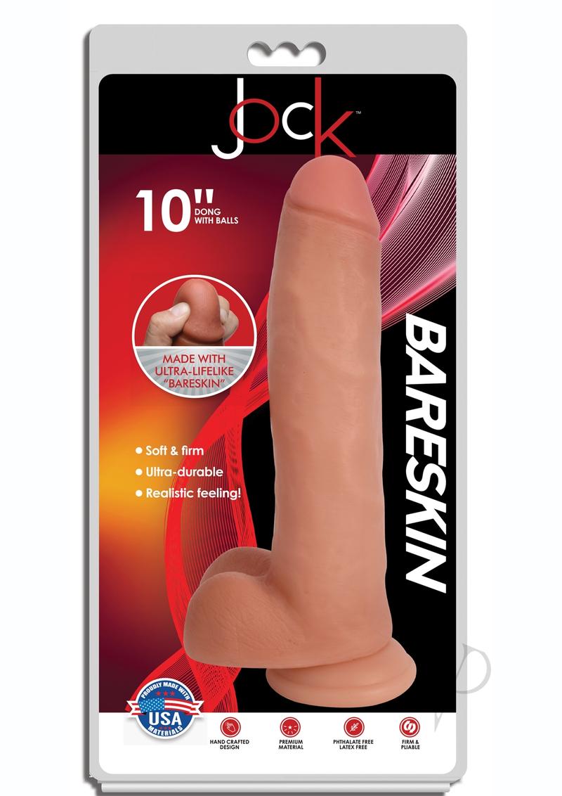 Jock Bareskin Realistic Dong with Balls 10in - Vanilla