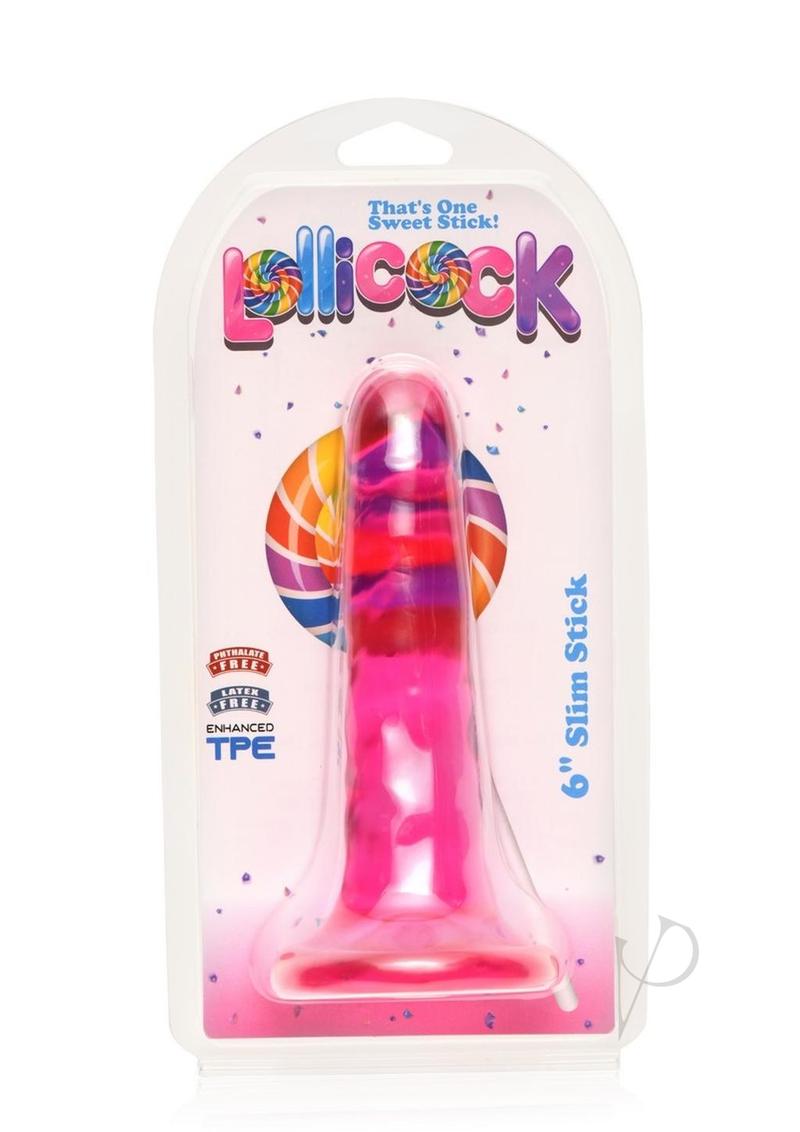 Lollicock Slim Stick Dildo 6in - Cherry Ice