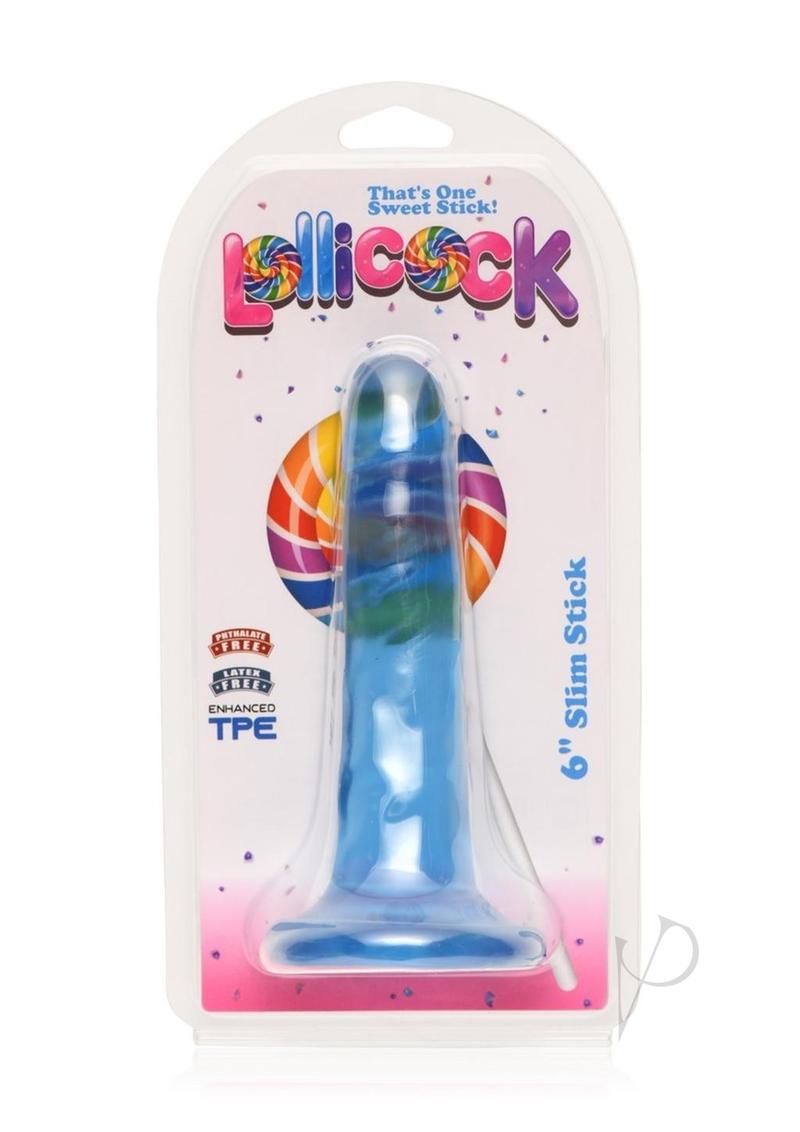 Lollicock Slim Stick Dildo 6in - Berry Ice