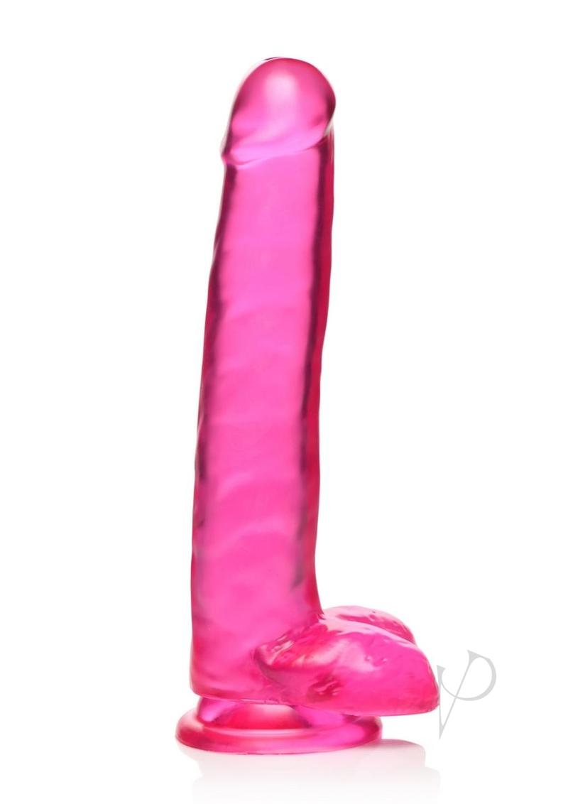 Lollicock Slim Stick Dildo with Balls 8in - Cherry Ice