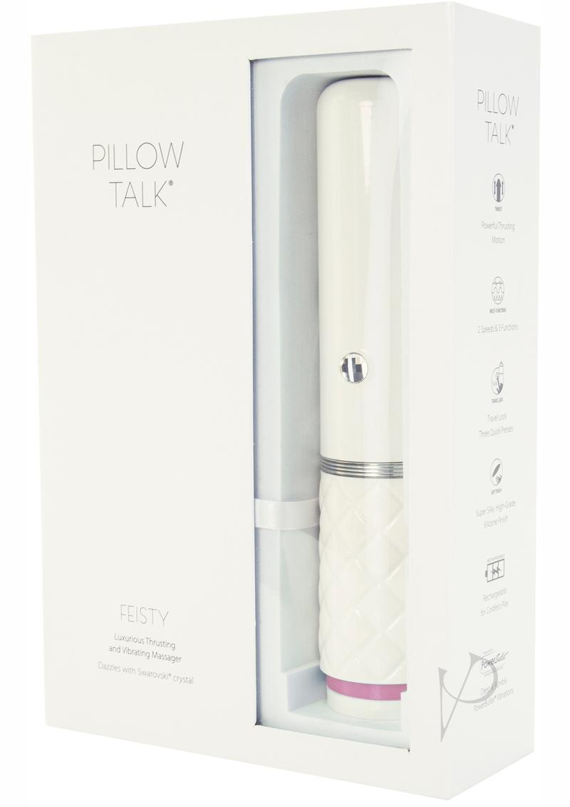 Pillow Talk Feisty Silicone Thrusting and Vibrating Massager - Pink