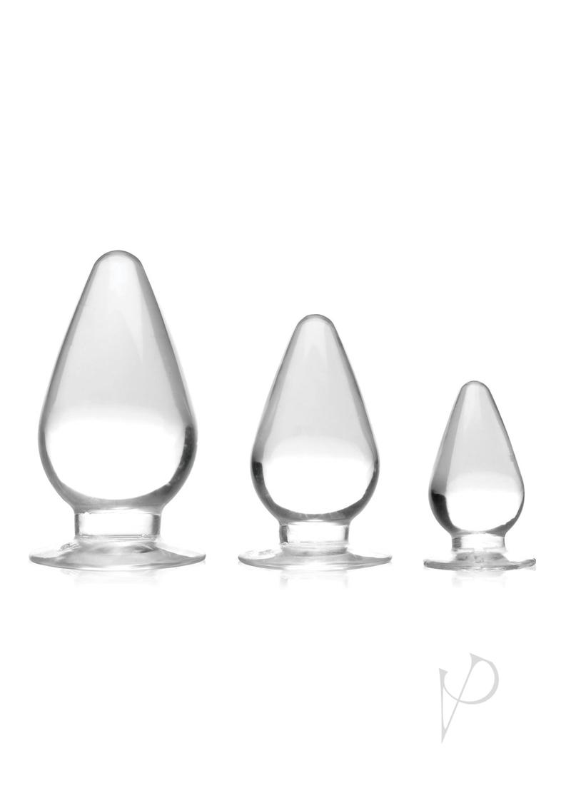 Master Series Triple Cones Anal Plug Set - Clear