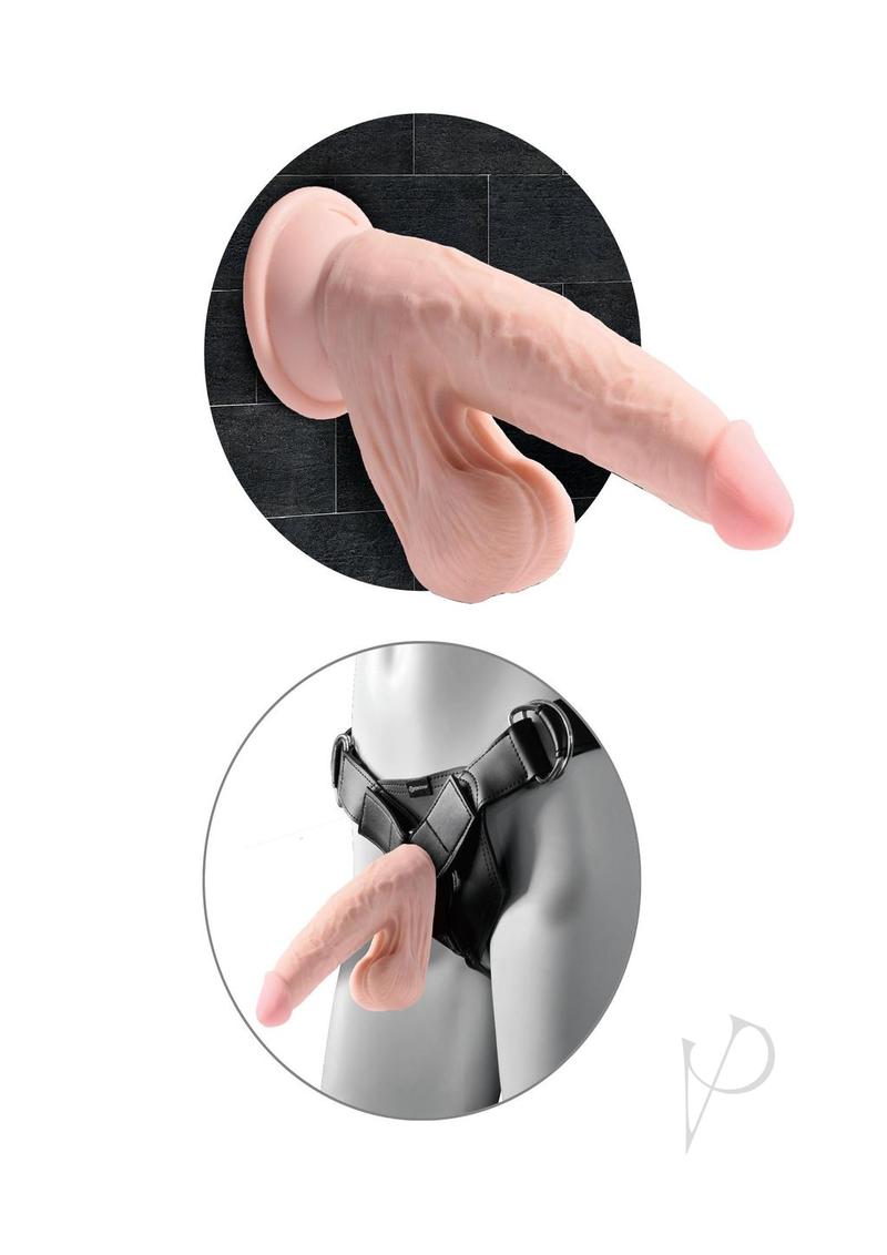 King Cock Triple Density Cock with Swinging Balls 6in - Vanilla