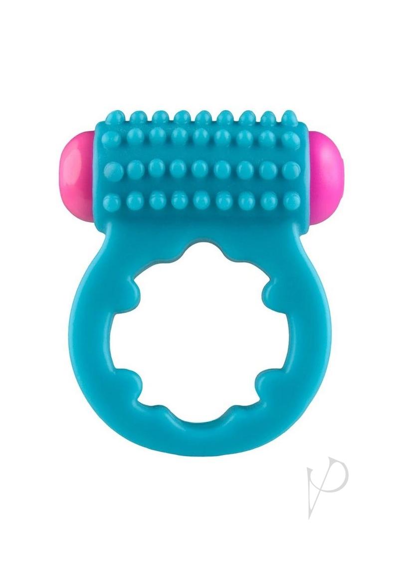 Rock Candy Sugar Buzz Vibrating Cock Ring - Blue