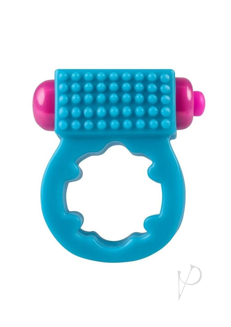 Rock Candy Sugar Grinder Vibrating Cock Ring - Blue