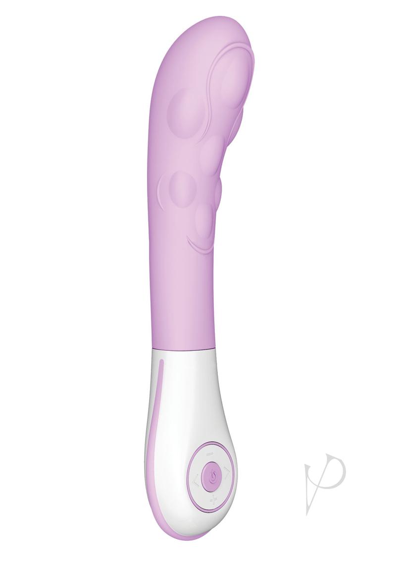 OVO Silkskyn Rechargeable Silicone Bumpy Vibrator - Pink/White