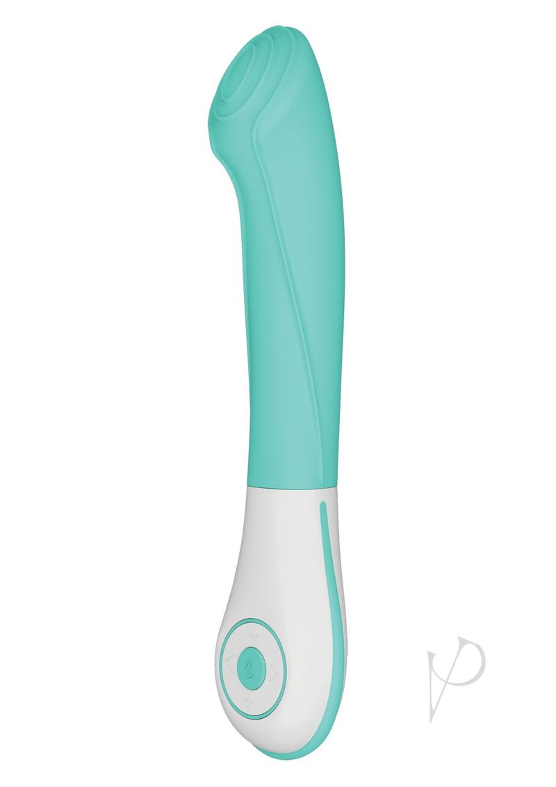 OVO Silkskyn Rechargeable Silicone G-Spot Vibrator - Aqua/White