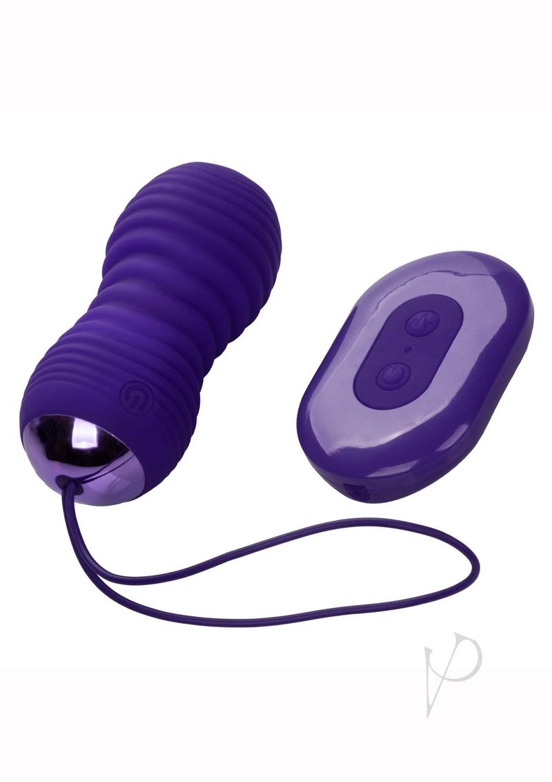 Slay #Thrustme Silicone Rechargeable Thrusting Rotating Egg Vibrator with Remote Control - Purple
