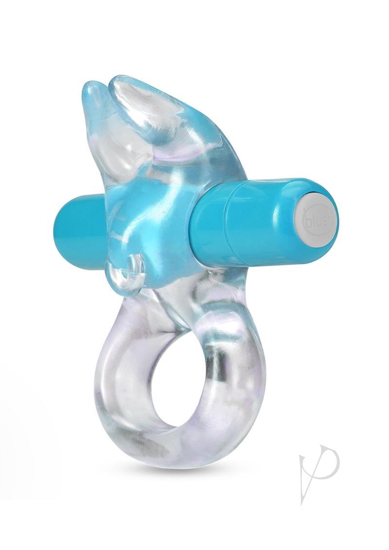 Play with Me Bull Vibrating Cock Ring - Blue