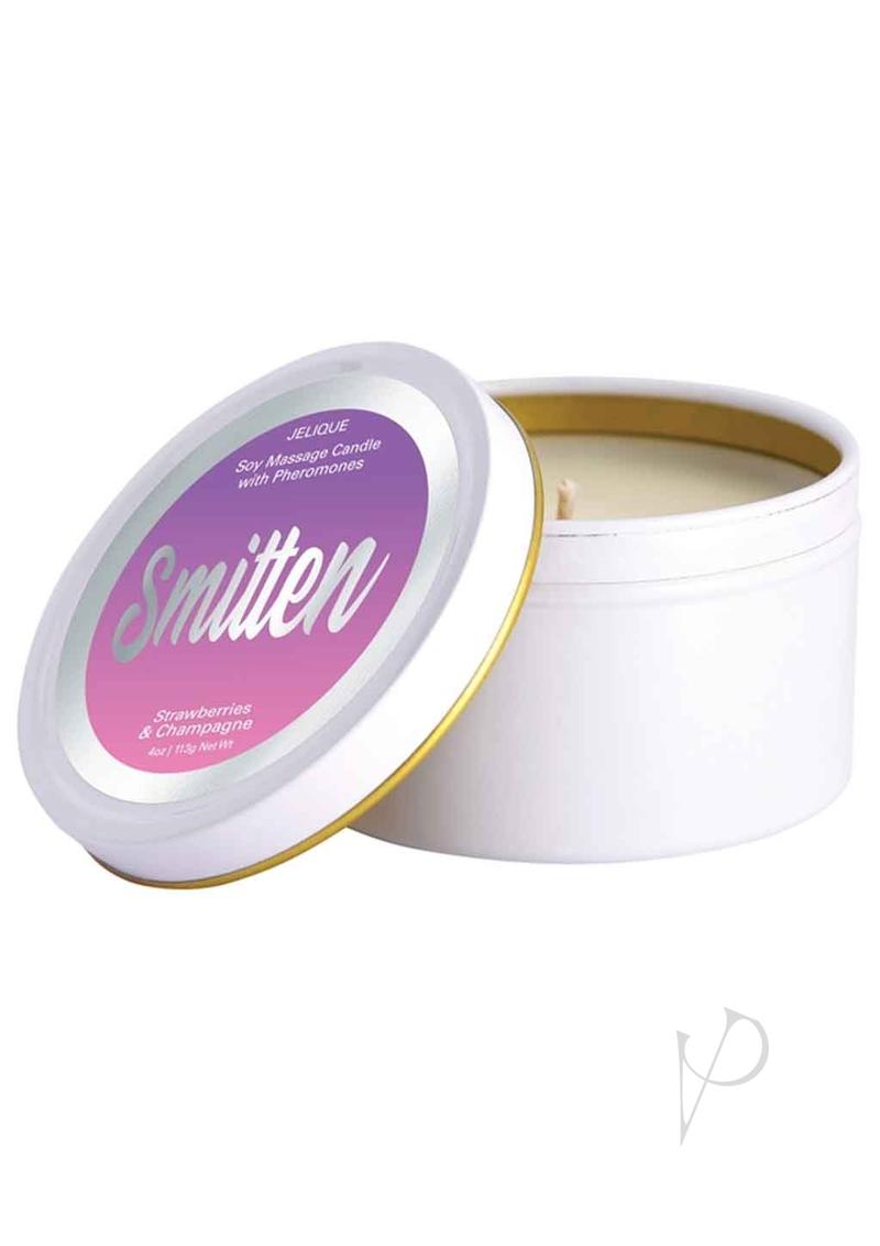 Jelique Massage Candle Pheromone Smitten Strawberry and Champagne 4oz