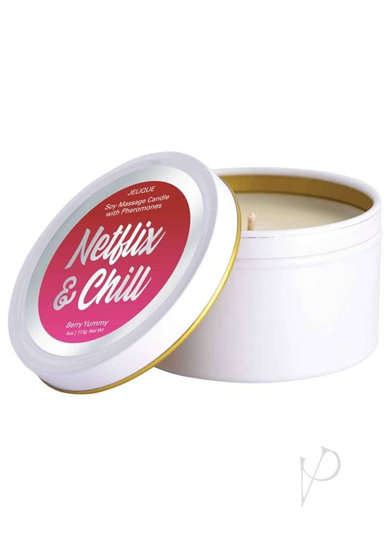 Jelique Massage Candle with Pheromone 4oz - Netflix and Chill Berry Yummy