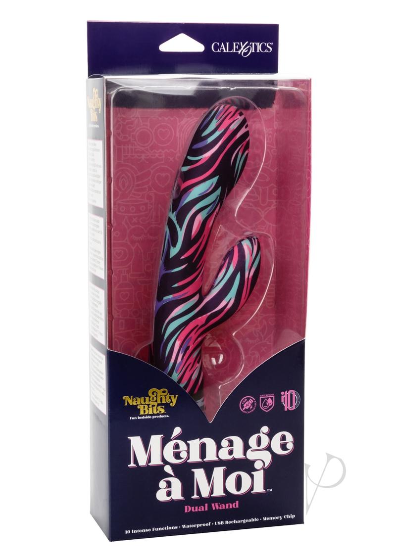 Naughty Bits Menage A Moi Silicone Rechargeable Dual Wand - Multicolor