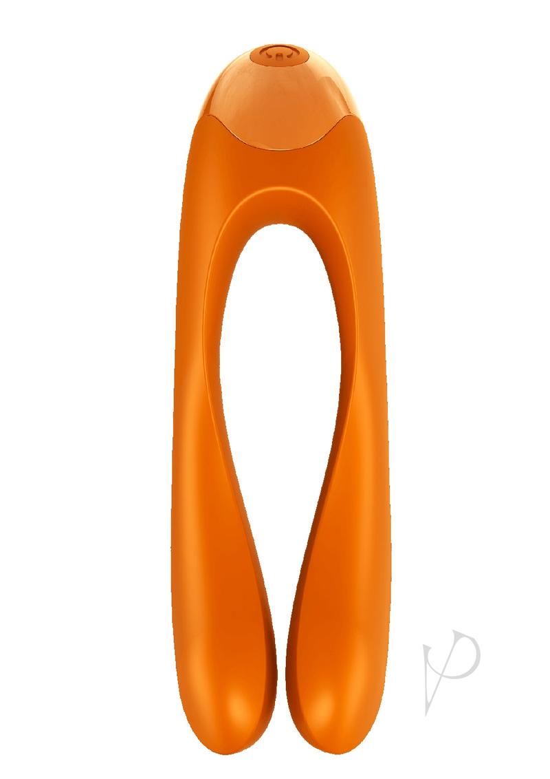 Satisfyer Candy Cane Silicone Rechargeable Mini Vibrator - Orange