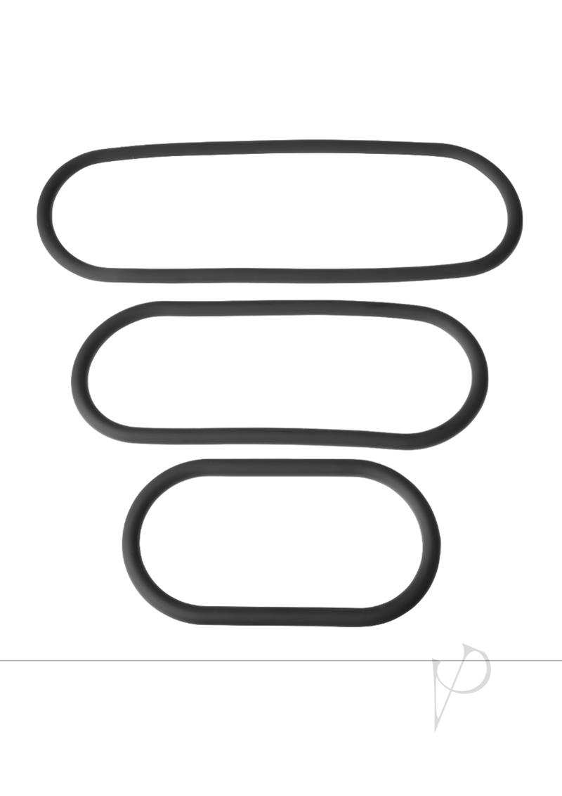 The Xplay Mix Pack Wrap Ring Silicone Slim 9, 12, 15in (3 Pack) - Black
