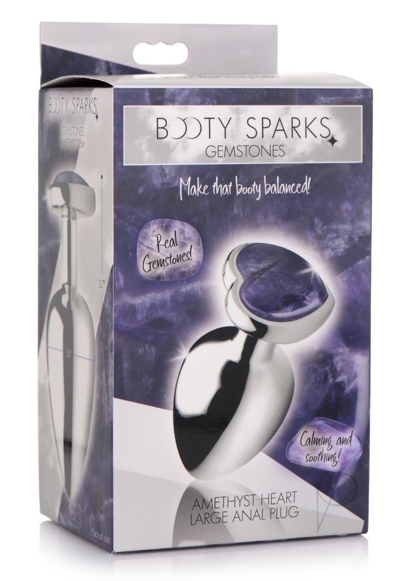 Booty Sparks Gemstones Amethyst Heart Anal Plug Large Purple