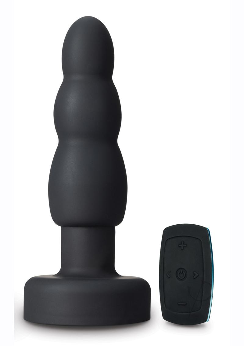 Anal Adventures Platinum Propel Butt Plug with Remote Control - Black